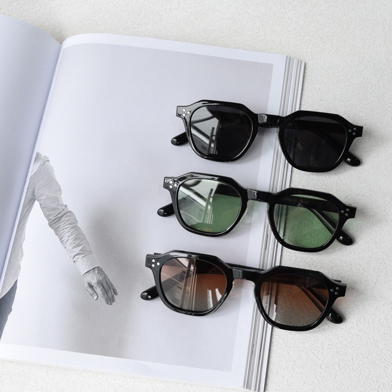 Square Sunglasses - Hexagonal Acetate Frame