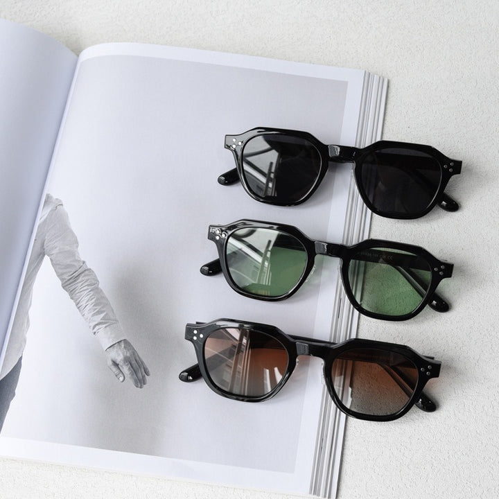 Square Sunglasses - Hexagonal Acetate Frame
