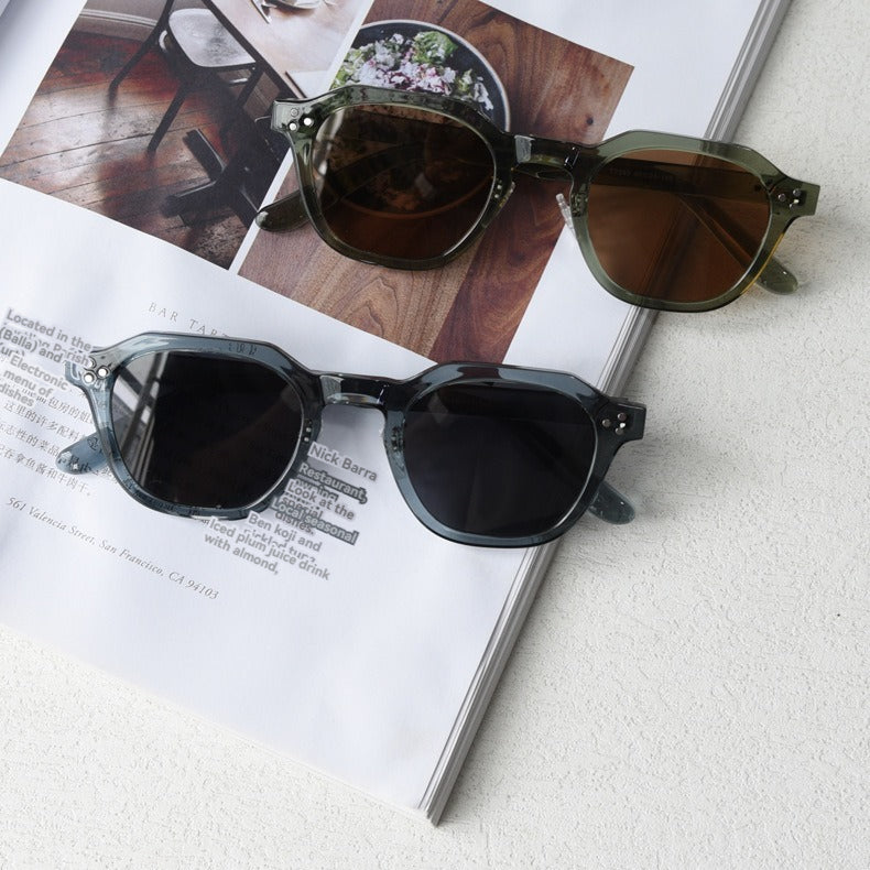 Square Sunglasses - Hexagonal Acetate Frame