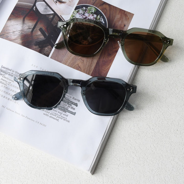 Square Sunglasses - Hexagonal Acetate Frame