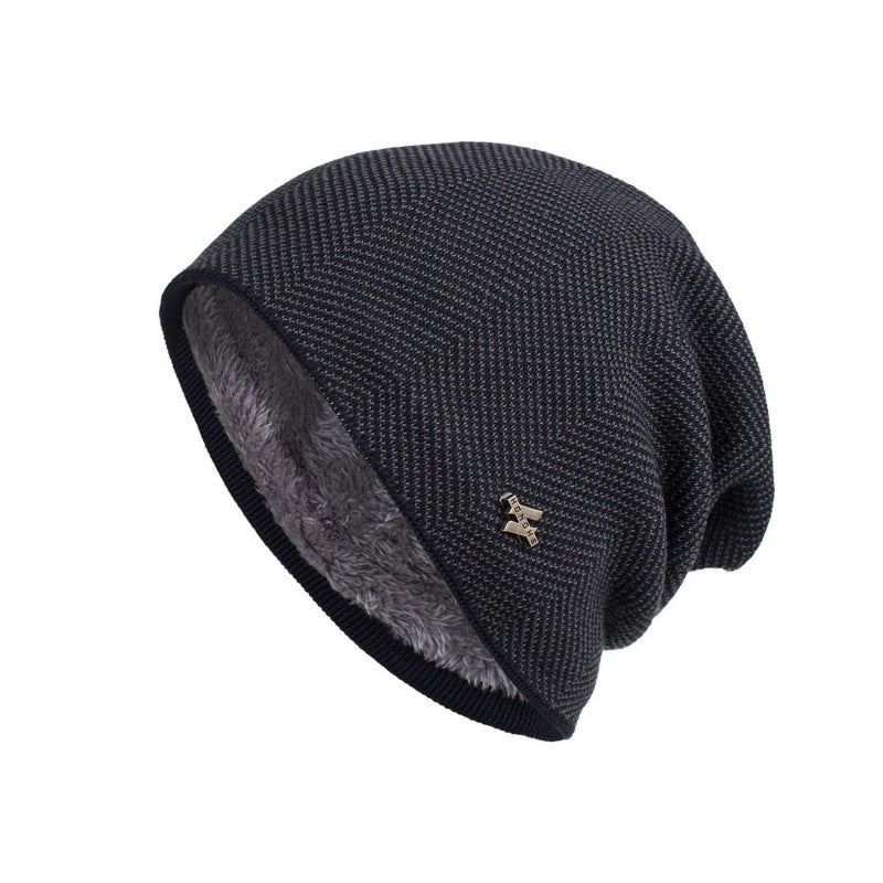 Unisex Fleece Lined Beanie Slouchy Knit Winter Hat