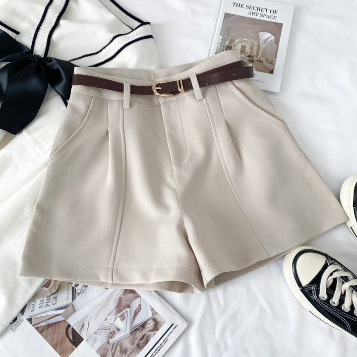 High Waisted Tailored Shorts Women - Pleated Wide Leg Dress Shorts