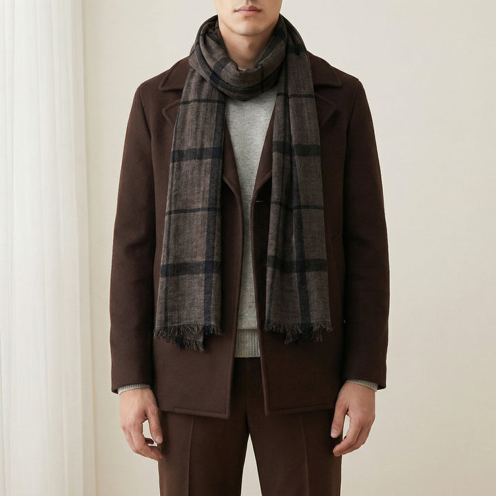 Classic Plaid Winter Scarf – Soft Oversized Warm Wrap