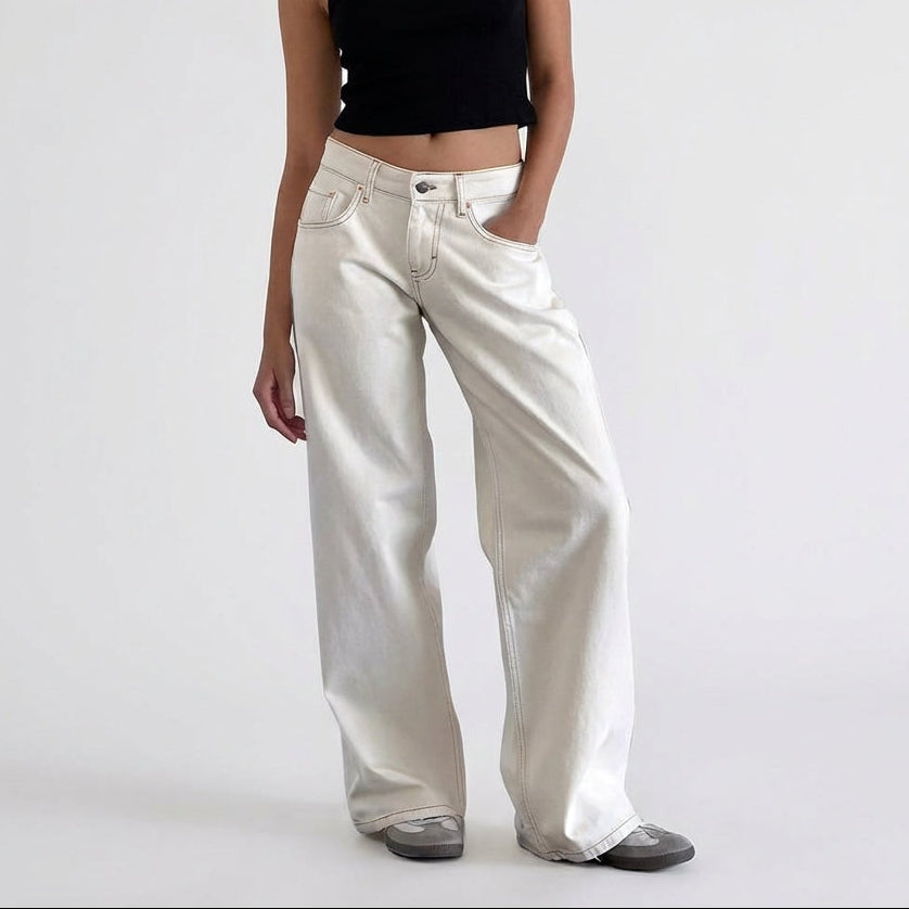 Low-Rise Wide-Leg Relaxed Denim Jeans