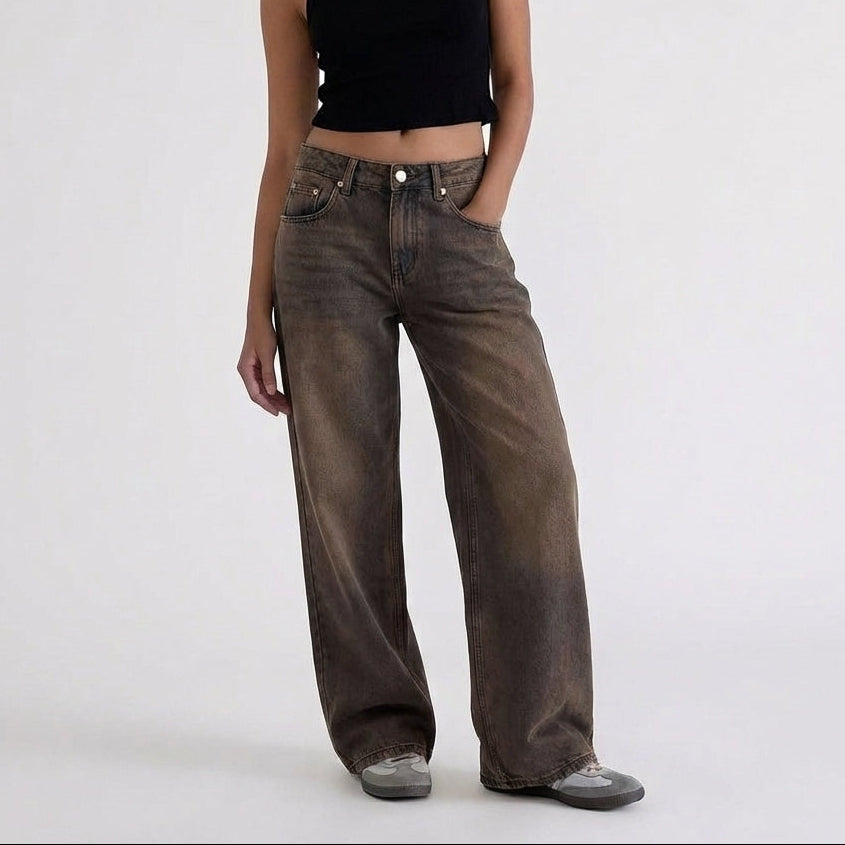 Low-Rise Wide-Leg Relaxed Denim Jeans