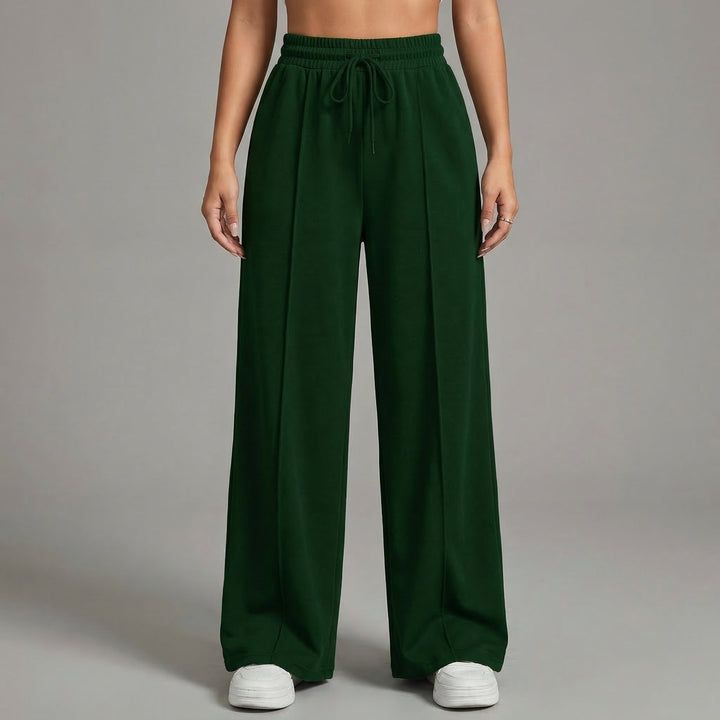 Women's High Waist Wide Leg Drawstring Casual Lounge Trousers