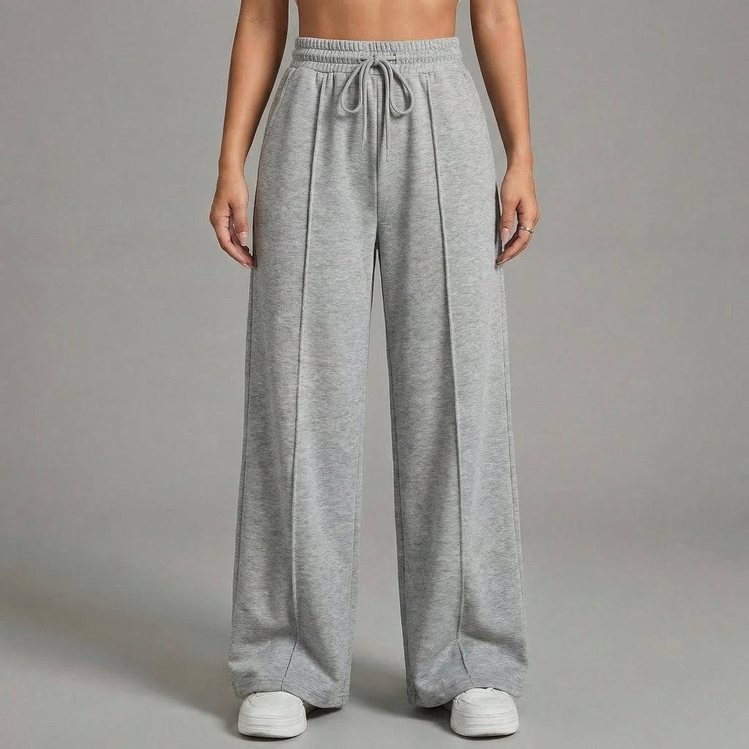 Women's High Waist Wide Leg Drawstring Casual Lounge Trousers