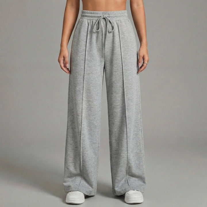 Women's High Waist Wide Leg Drawstring Casual Lounge Trousers