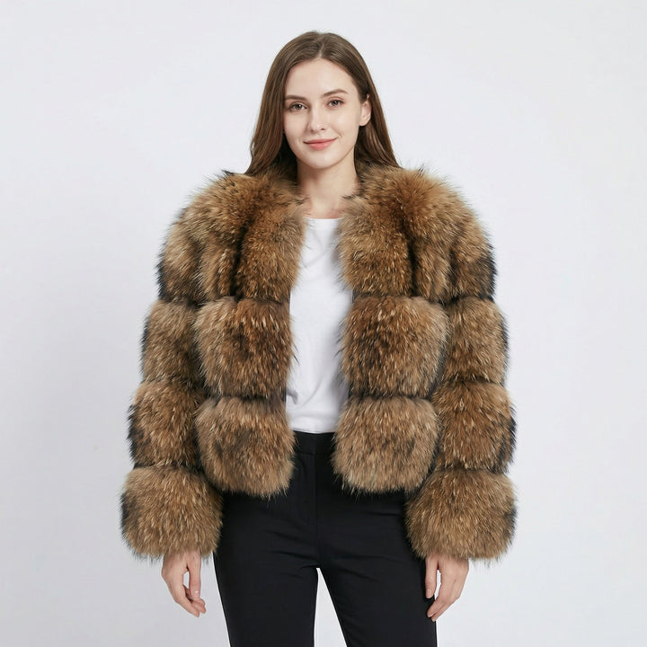 Women’s Textured Faux Fur Cropped Coat