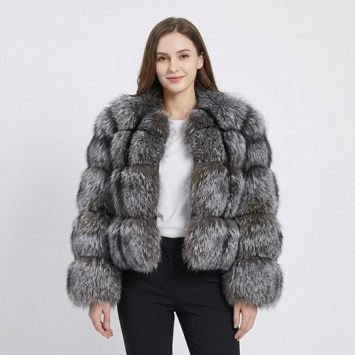 Women’s Textured Faux Fur Cropped Coat