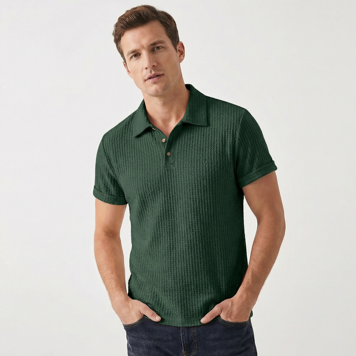 Crochet Polo Shirt Men - Open Knit Short Sleeve Summer Top