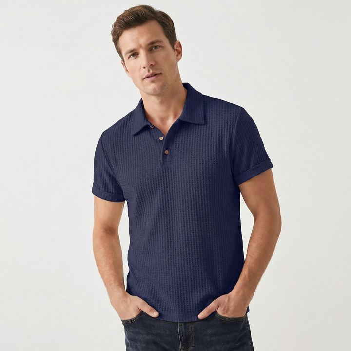 Crochet Polo Shirt Men - Open Knit Short Sleeve Summer Top
