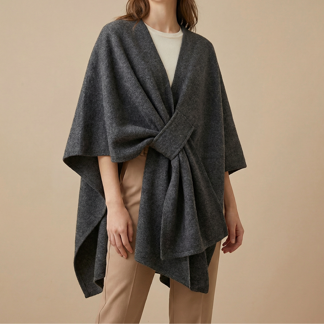 Women's Oversized Flowing Draped Cape Cardigan