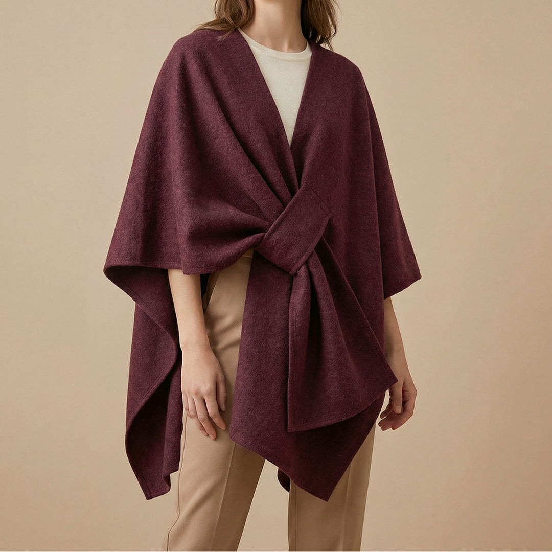 Women's Oversized Flowing Draped Cape Cardigan
