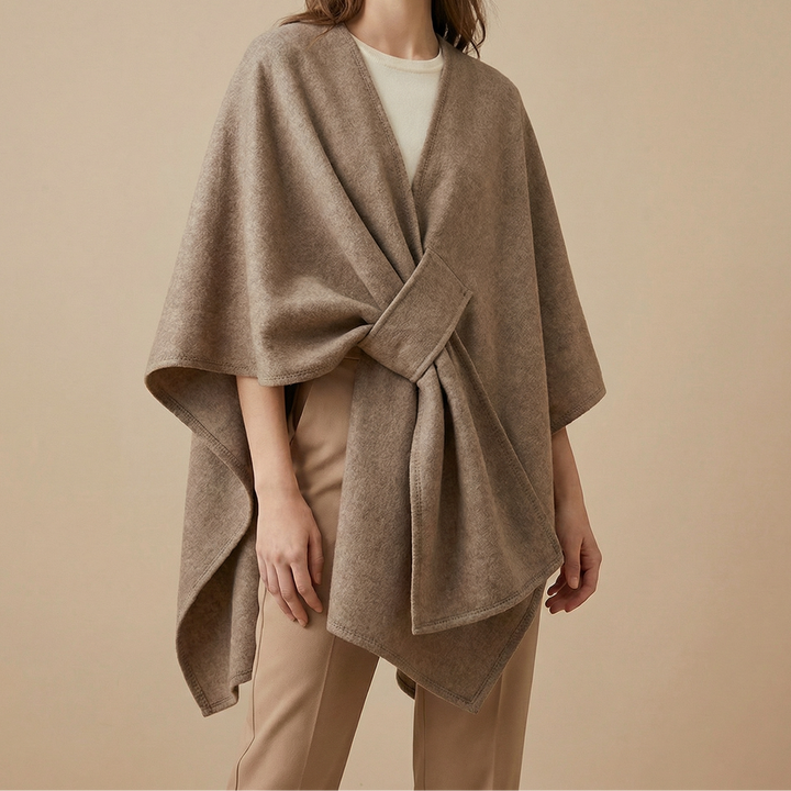 Women's Oversized Flowing Draped Cape Cardigan