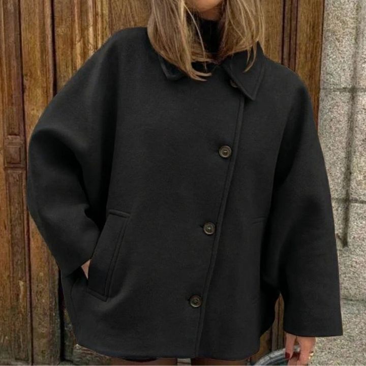 Women's Lapel Loose Fit Long Woollen Winter Coat