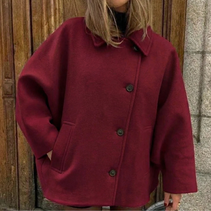 Women's Lapel Loose Fit Long Woollen Winter Coat