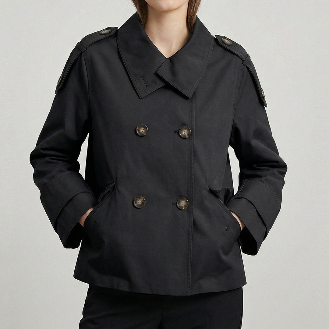 Women's Classic Double Breasted Commuter Trench Coat