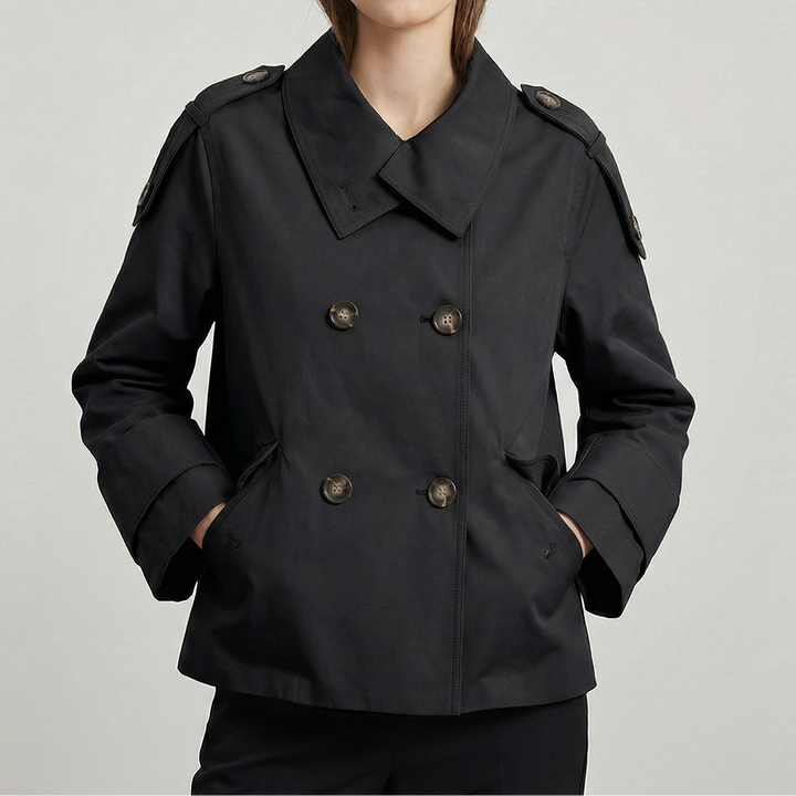 Women's Classic Double Breasted Commuter Trench Coat