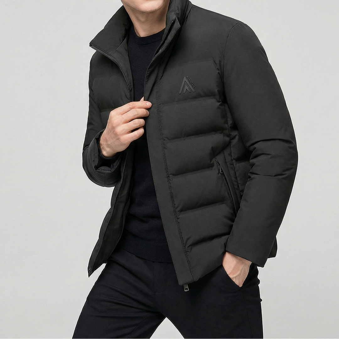 Men's Stand Collar Cotton Padded Puffer Winter Coat