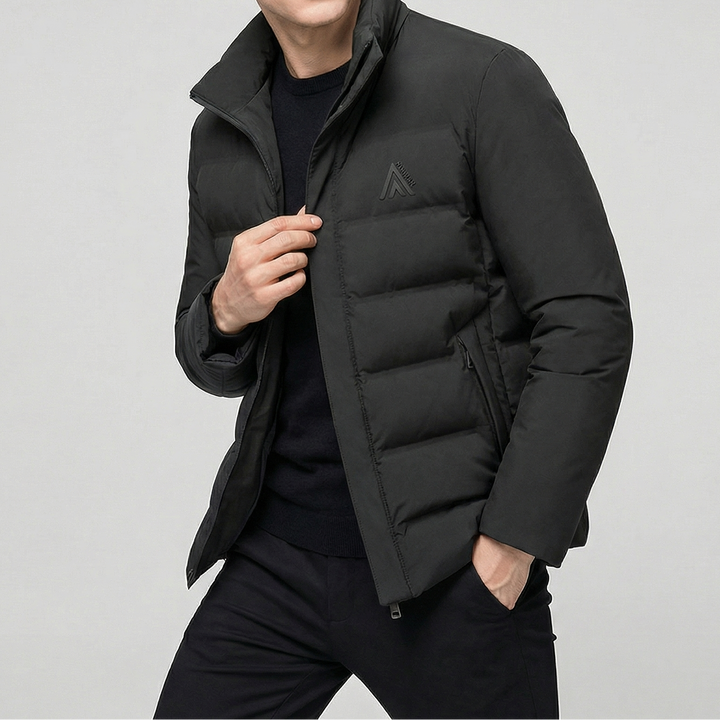 Men's Stand Collar Cotton Padded Puffer Winter Coat