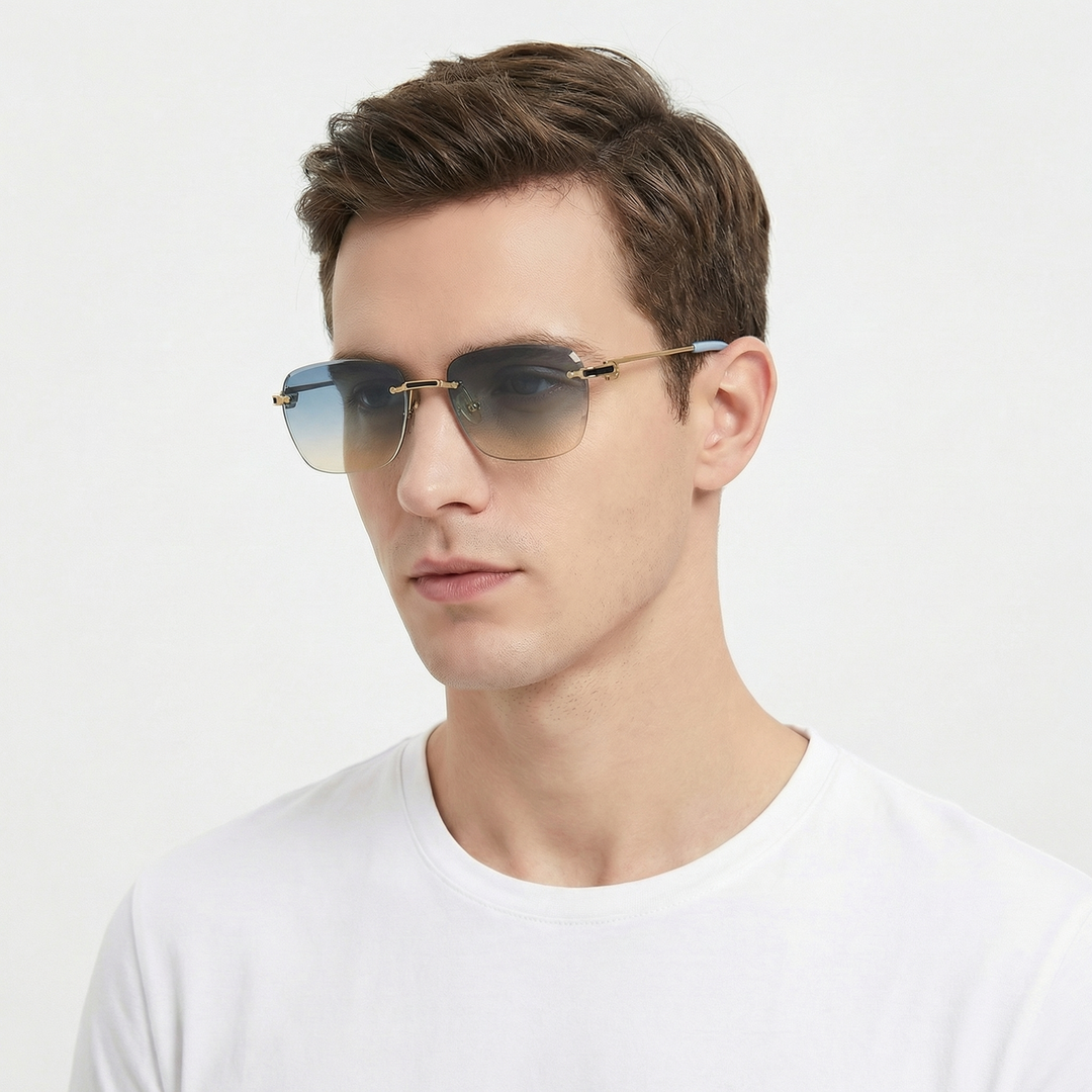 Rimless Square Sunglasses - Gradient Lens Pilot