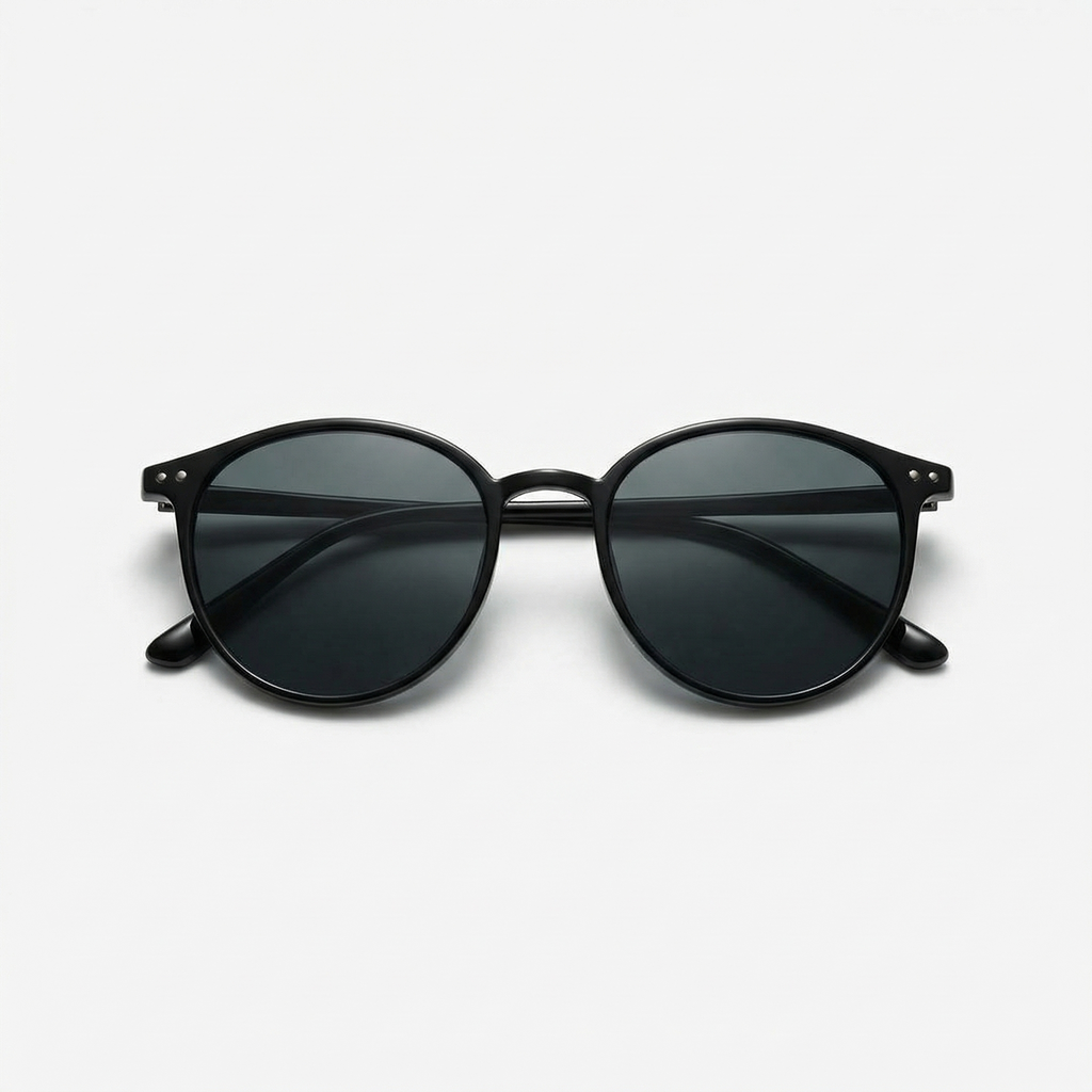Round Sunglasses - Slim Metal Temple Classic