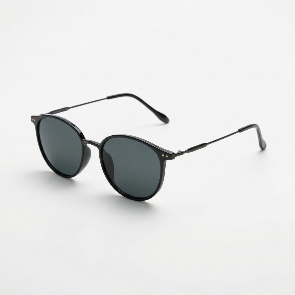 Round Sunglasses - Slim Metal Temple Classic