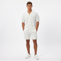 Men's Knit Co Ord Set - Checkered Button Up Shirt Shorts
