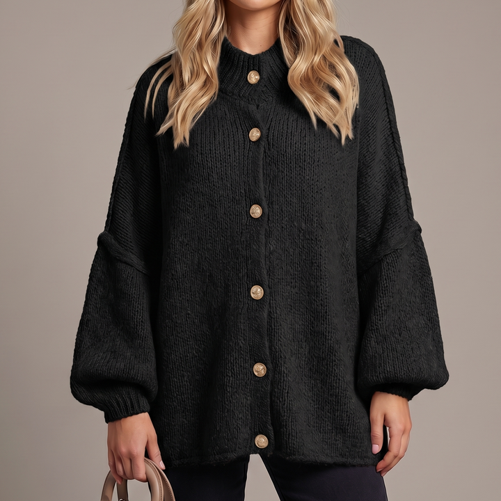 Women's Dolman Sleeve Chunky Knit Button Up Cardigan