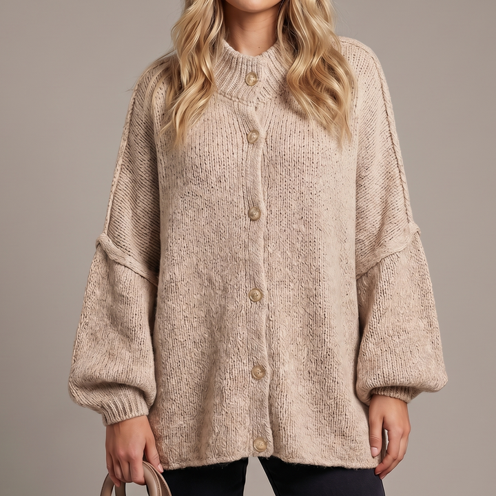 Women's Dolman Sleeve Chunky Knit Button Up Cardigan