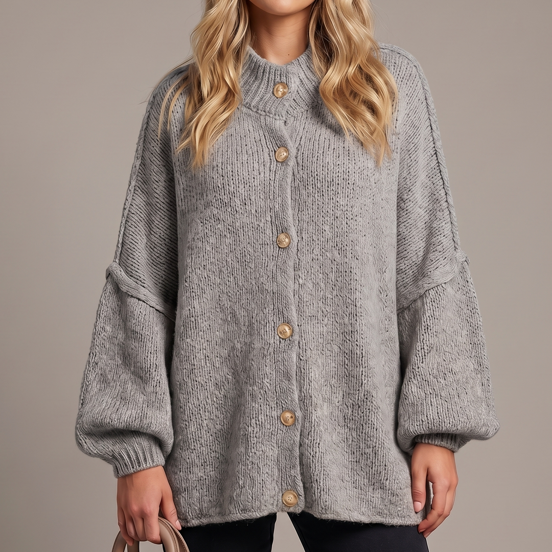 Women's Dolman Sleeve Chunky Knit Button Up Cardigan