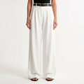 Wide Leg Pants Women - High Waisted Pleated Tailored Trousers