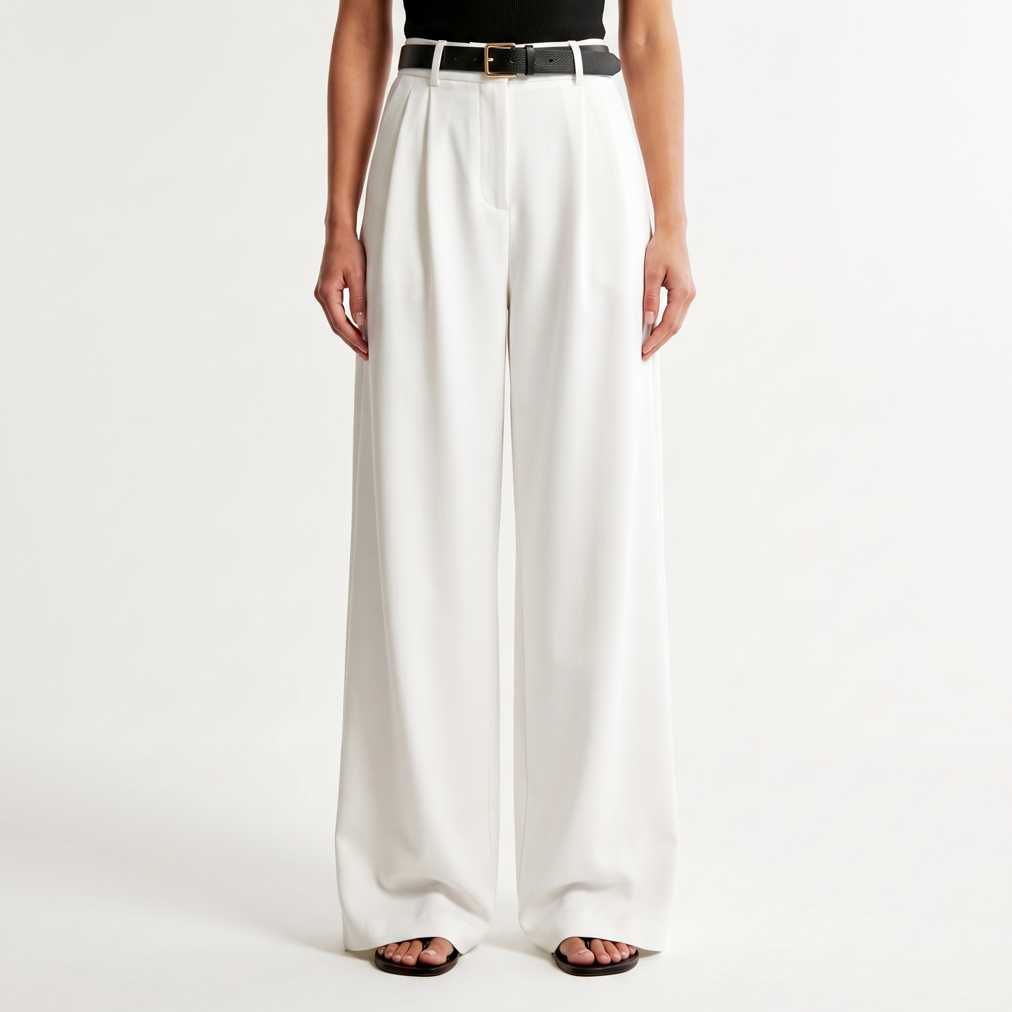 Wide Leg Pants Women - High Waisted Pleated Tailored Trousers