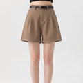 High Waisted Tailored Shorts Women - Pleated Wide Leg Dress Shorts