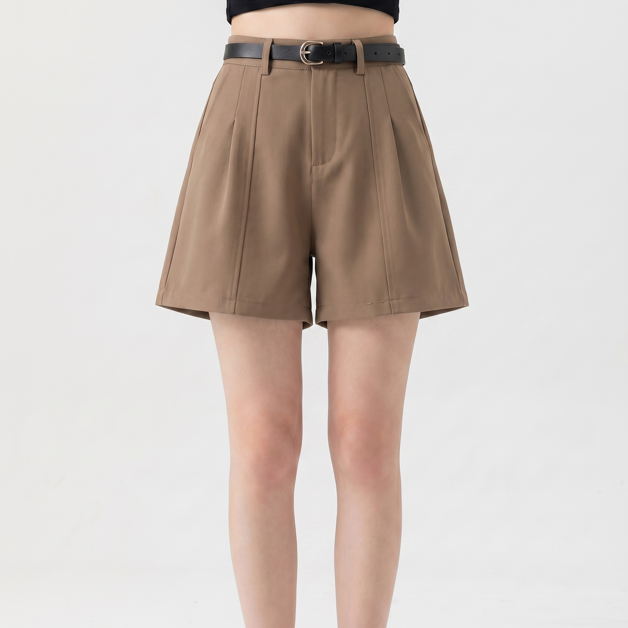 High Waisted Tailored Shorts Women - Pleated Wide Leg Dress Shorts