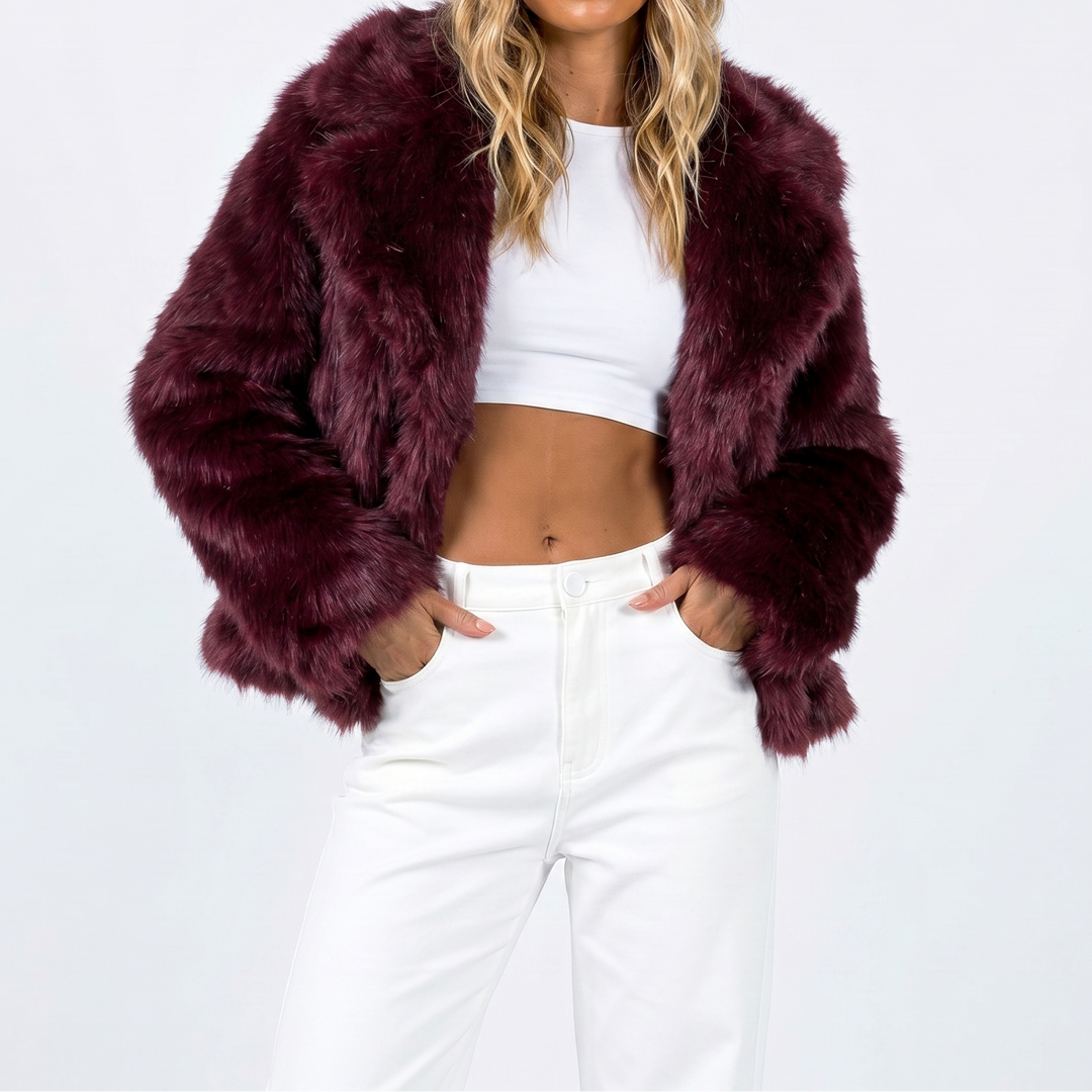 Women's Shaggy Faux Fur Coat Luxury Oversized Winter Jacket Wide Lapel