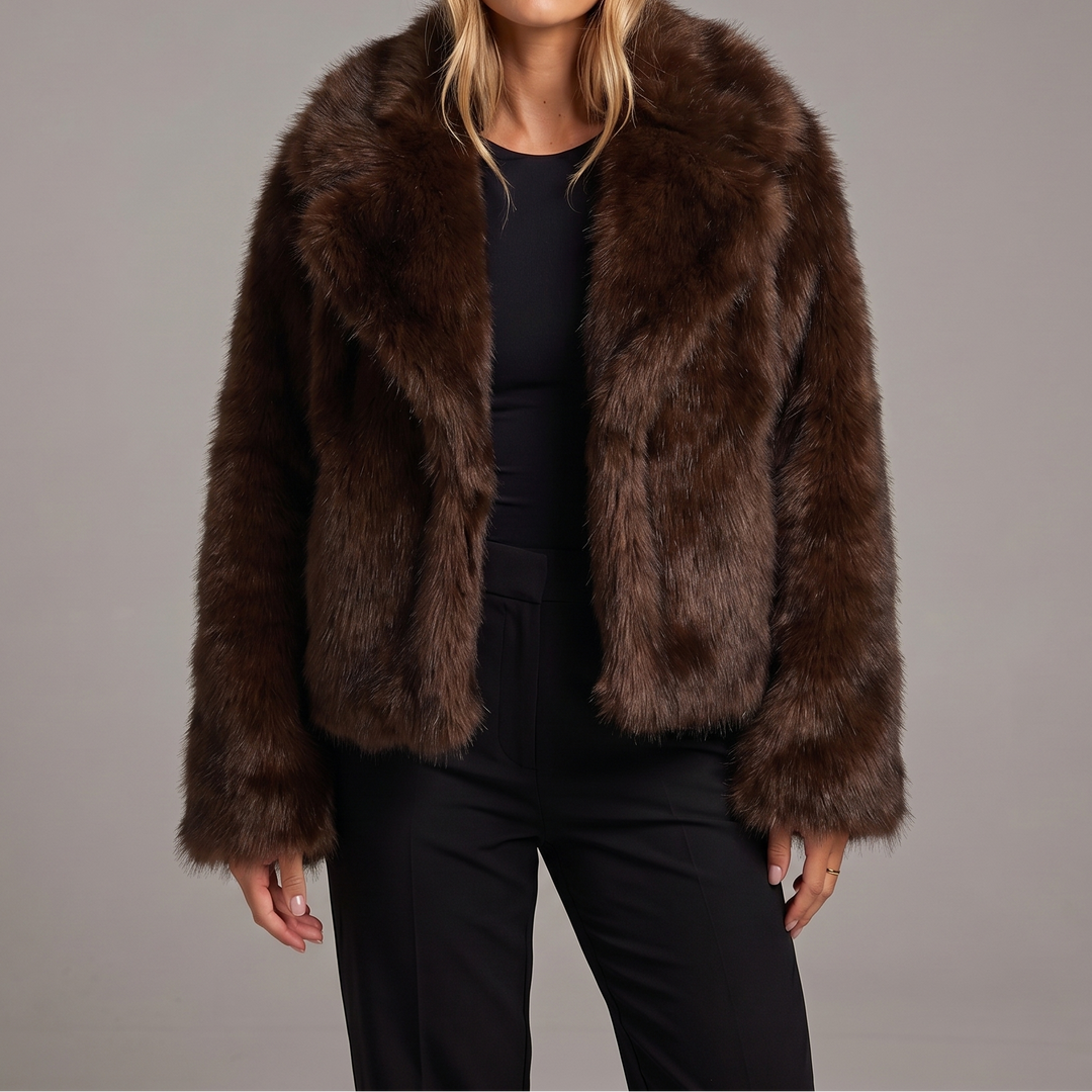 Women's Faux Fur Coat Oversized Winter Jacket Wide Lapel