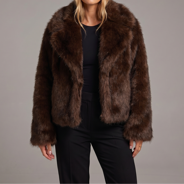 Women's Faux Fur Coat Oversized Winter Jacket Wide Lapel