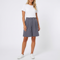 Pleated Shorts Women - High Waisted Pleated Tailored Knee Length