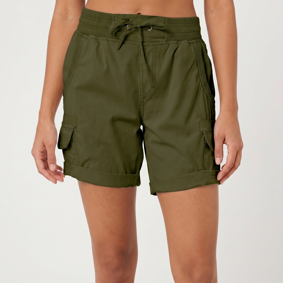 Cargo Shorts Women - Drawstring Elastic Waist Casual Summer Shorts