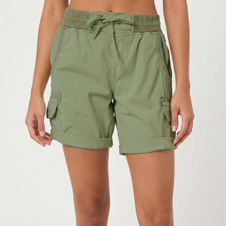 Cargo Shorts Women - Drawstring Elastic Waist Casual Summer Shorts
