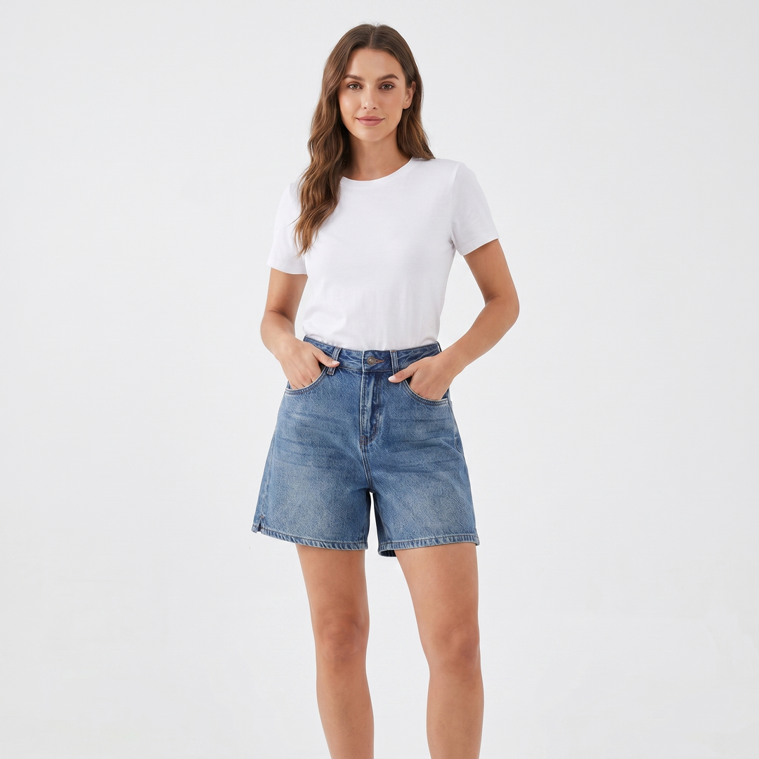 Denim Shorts Women - High Waisted Relaxed Fit Jean Shorts