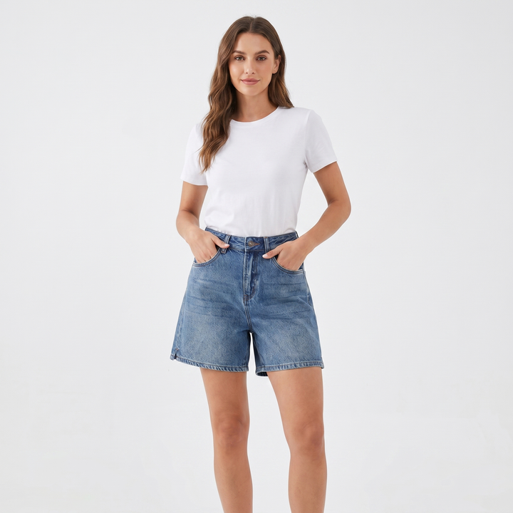 Denim Shorts Women - High Waisted Relaxed Fit Jean Shorts