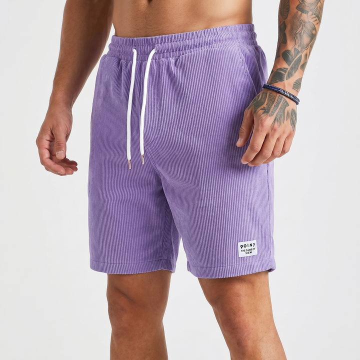 Corduroy Shorts Men - Drawstring Elastic Waist Casual Summer Shorts