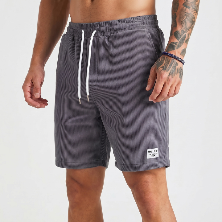 Corduroy Shorts Men - Drawstring Elastic Waist Casual Summer Shorts