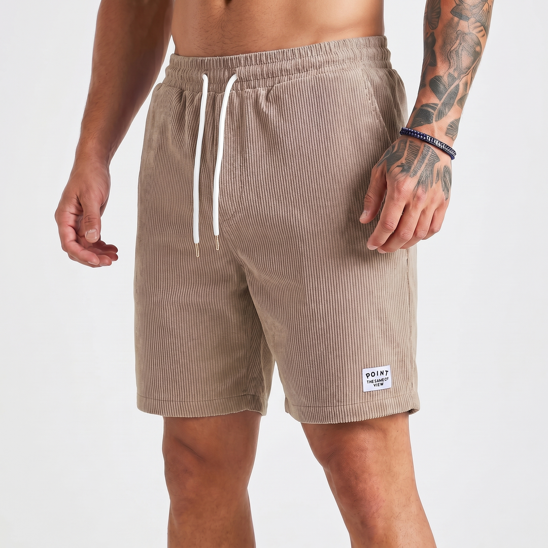 Corduroy Shorts Men - Drawstring Elastic Waist Casual Summer Shorts
