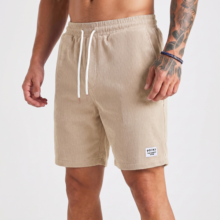 Corduroy Shorts Men - Drawstring Elastic Waist Casual Summer Shorts