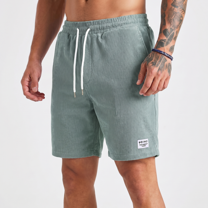 Corduroy Shorts Men - Drawstring Elastic Waist Casual Summer Shorts