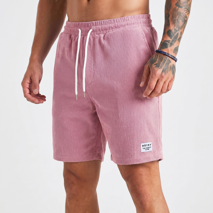 Corduroy Shorts Men - Drawstring Elastic Waist Casual Summer Shorts